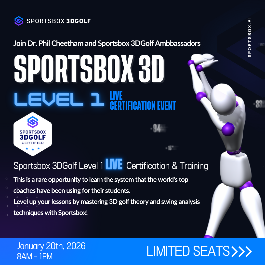 Sportsbox 3DGolf Level 1 LIVE Certification & Practical Training