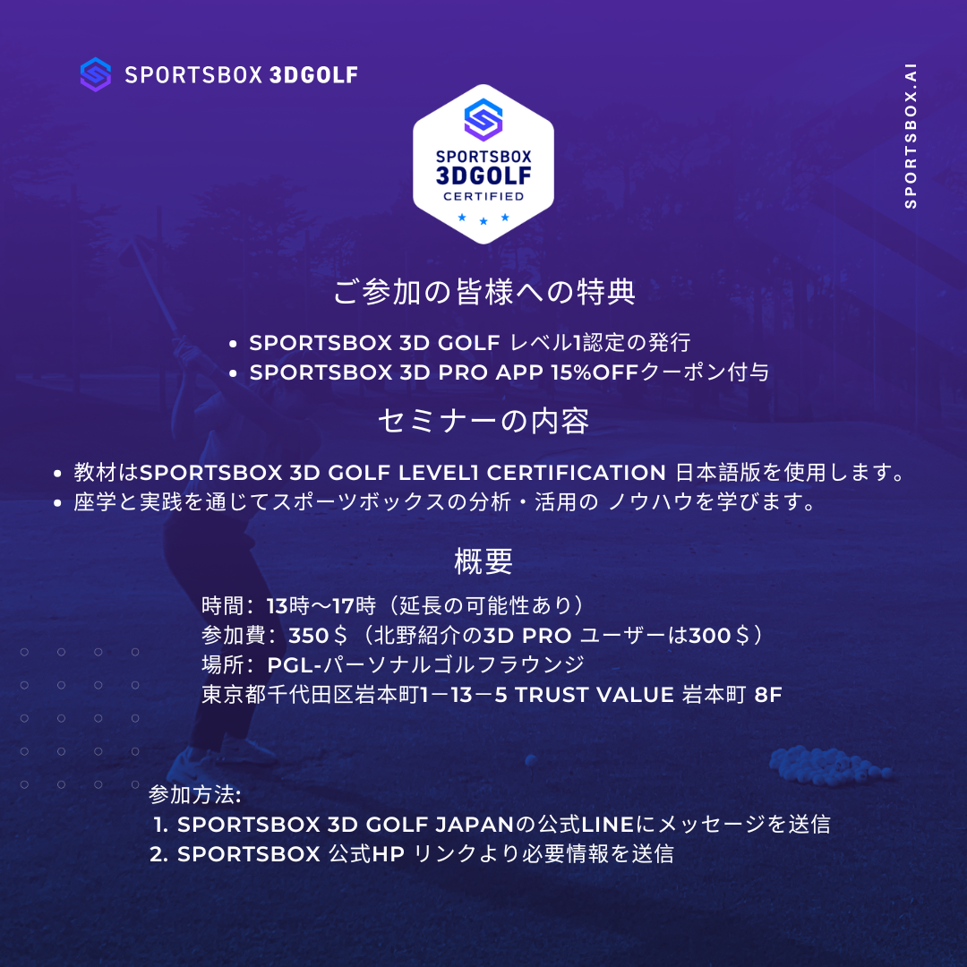 第6回SPORTSBOX 3D GOLF CERTIFICATION LEVEL1ワークショップ