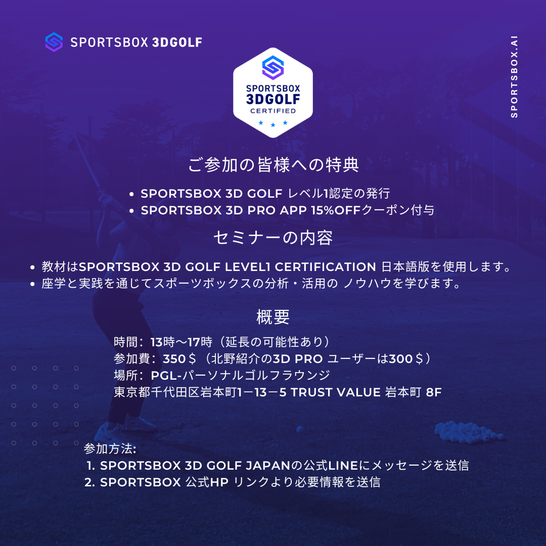 第2回SPORTSBOX 3D GOLF CERTIFICATION LEVEL1ワークショップ