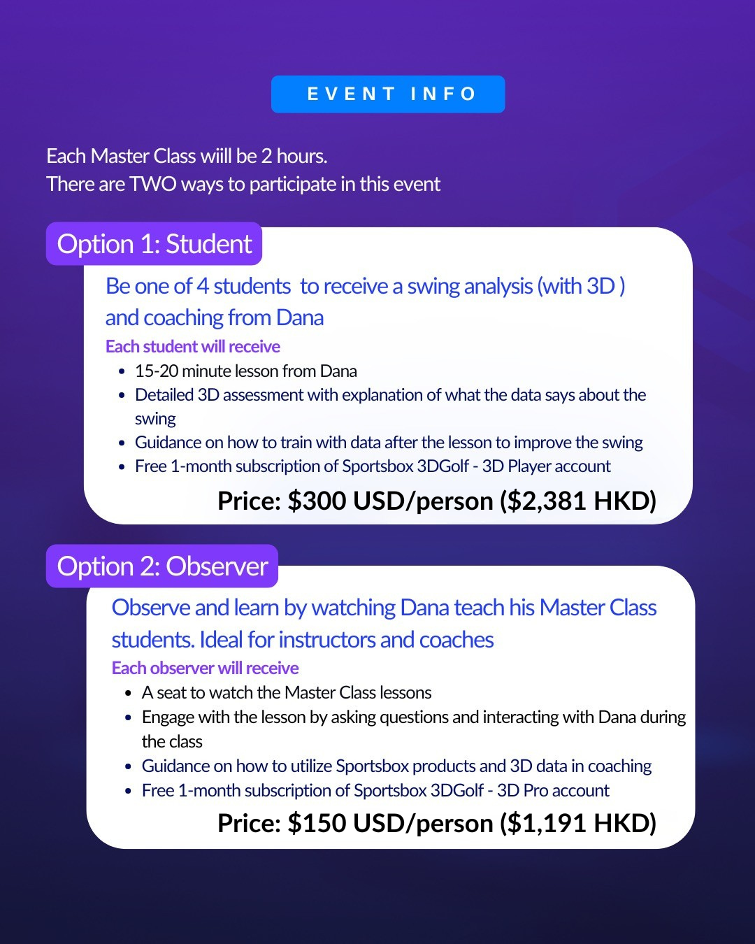 Dana Dahlquist SB 3D Master Class in Hong Kong