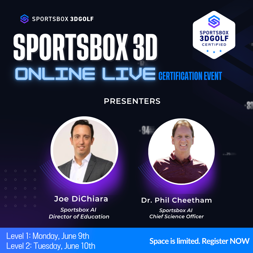 Sportsbox 3DGolf Level 1 & 2 ONLINE Certification & Training