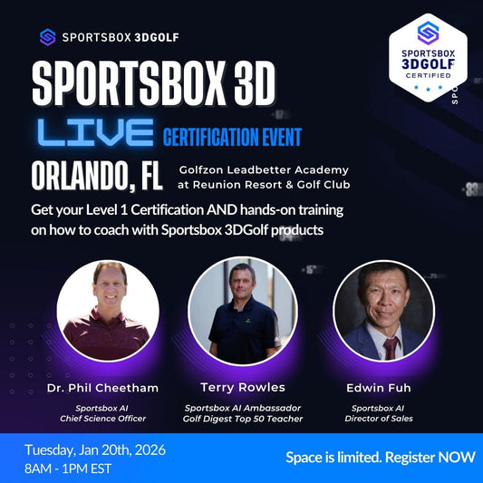 Sportsbox 3DGolf Level 1 LIVE Certification & Practical Training